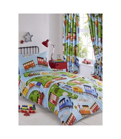 Train track duvet cover set blue/green Generic