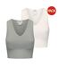 Lot De 2  Haut Court Femme Vert Blanc Cassé Slazenger-1