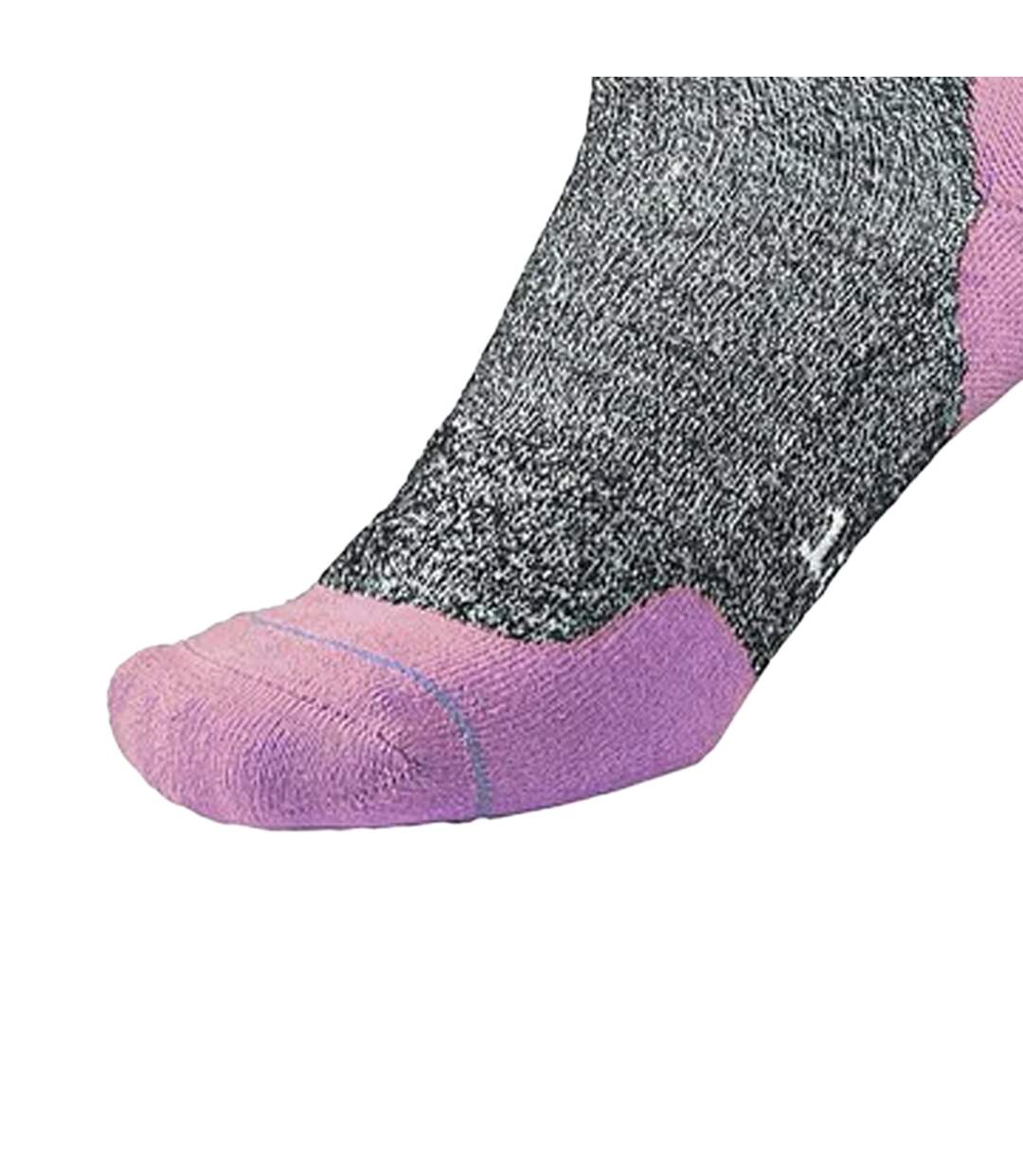 Chaussettes fusion walk femme bleu marine / mauve chiné 1000 Mile-3