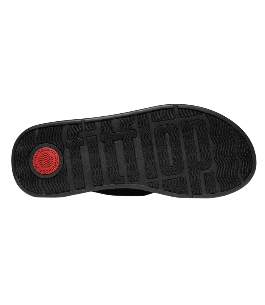 Womens/ladies Mode Knotted Leather Sandals Black FitFlop-4