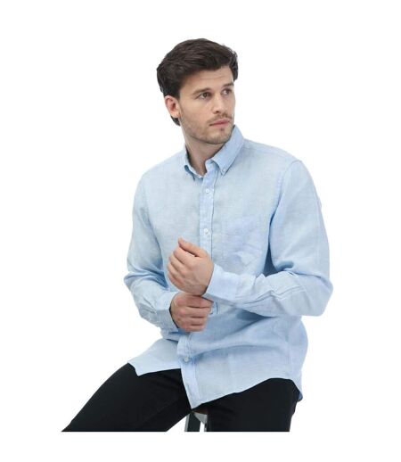Mens Linen Regular Shirt Blue Gant