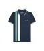 Mens Vertical Stripe Polo Shirt Navy Smoke Blue Lambretta-3