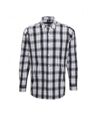 Premier Mens Ginmill Check Long Sleeve Shirt (Black/White) - UTPC3102