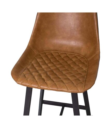 Fauteuil de bar assise capitonné en polyuréthane Caramel