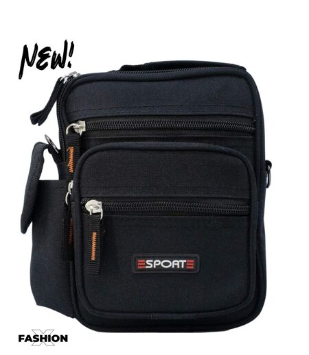 Sacoche Pratique Multi-Poches pour Homme - Synthétique Noir