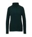 Womens/ladies Rib Knit Regular Raglan Pullover Dark Green Boss-1