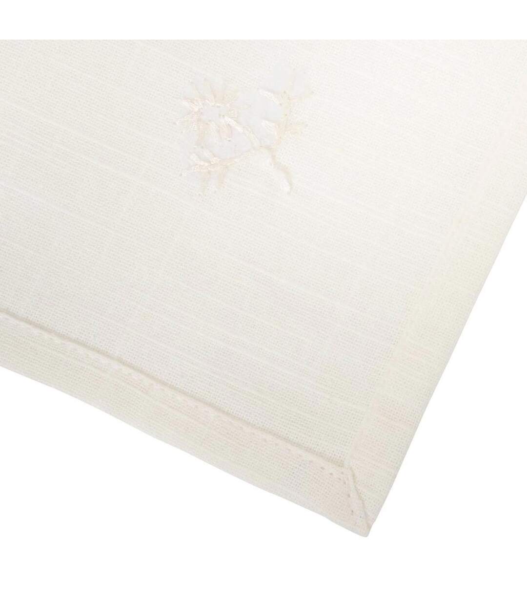 Lot de 4 Serviettes de Table Brodé Joy 40x40cm Blanc-2