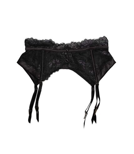 Gorgeous Womens/Ladies Lace Satin Suspender Belt (Black)