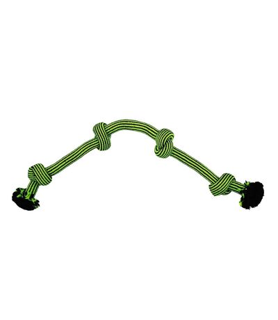 Jolly Pets Knot-N-Chew 4 Rope Dog Toy (Green/Black) (S, M) - UTTL5218