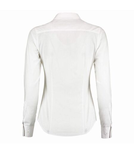 Kustom Kit Womens/Ladies Poplin Tailored Long-Sleeved Shirt (White) - UTBC5337