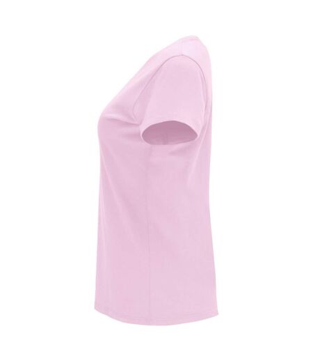 Womens/ladies Capri Short-sleeved T-shirt Light Pink Roly