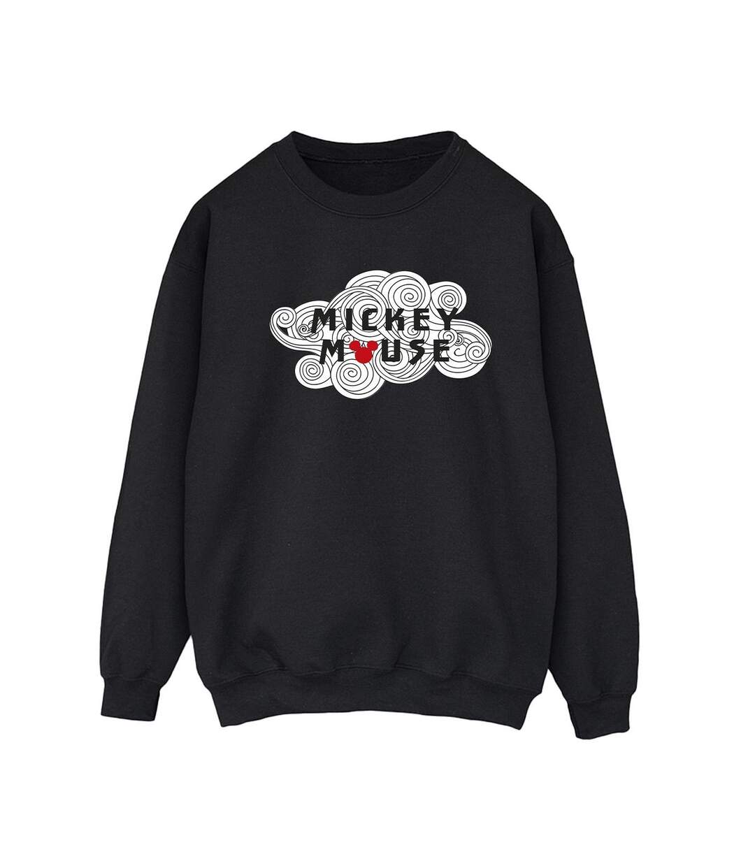 Disney Sweat-shirt à logo en forme de tourbillon Mickey Mouse - Femmes/Ladies (Noir) - UTBI29233-1