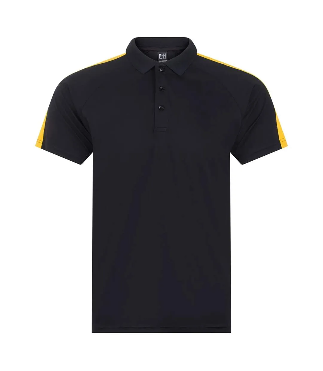 Polo Team Adulte Noir Jaune Or Finden & Hales-1