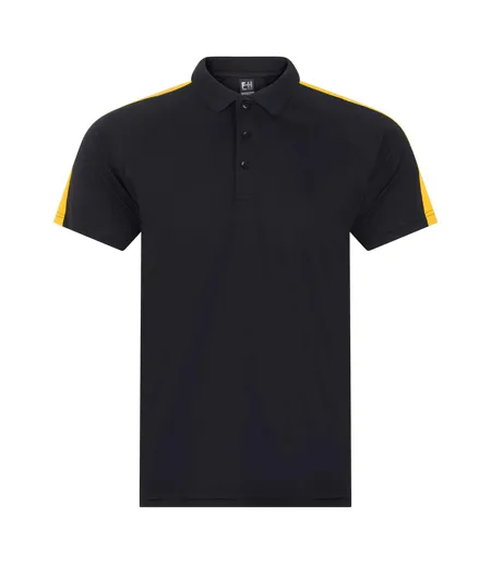 Polo Team Adulte Noir Jaune Or Finden & Hales