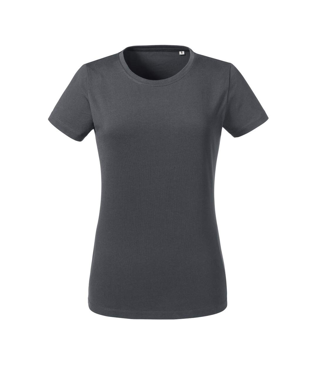 Womens/ladies heavyweight short-sleeved t-shirt aluminium grey Russell-1