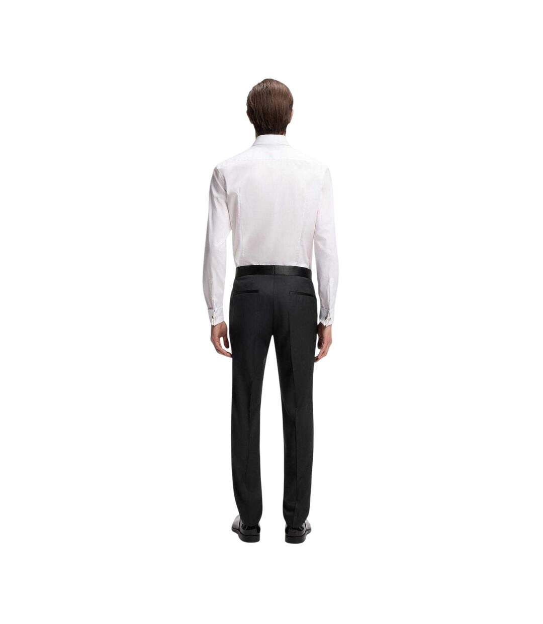 Mens Wool Tuxedo Trousers Dark Blue Boss-3