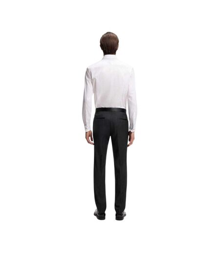 Mens Wool Tuxedo Trousers Dark Blue Boss
