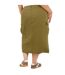 Womens/ladies Denim Plus Cargo Skirt Khaki Green Brave Soul-3