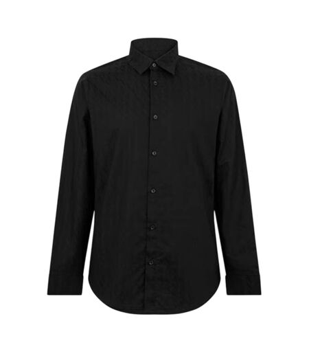 Mens Textured Point Collar Shirt Black Armani Exchange