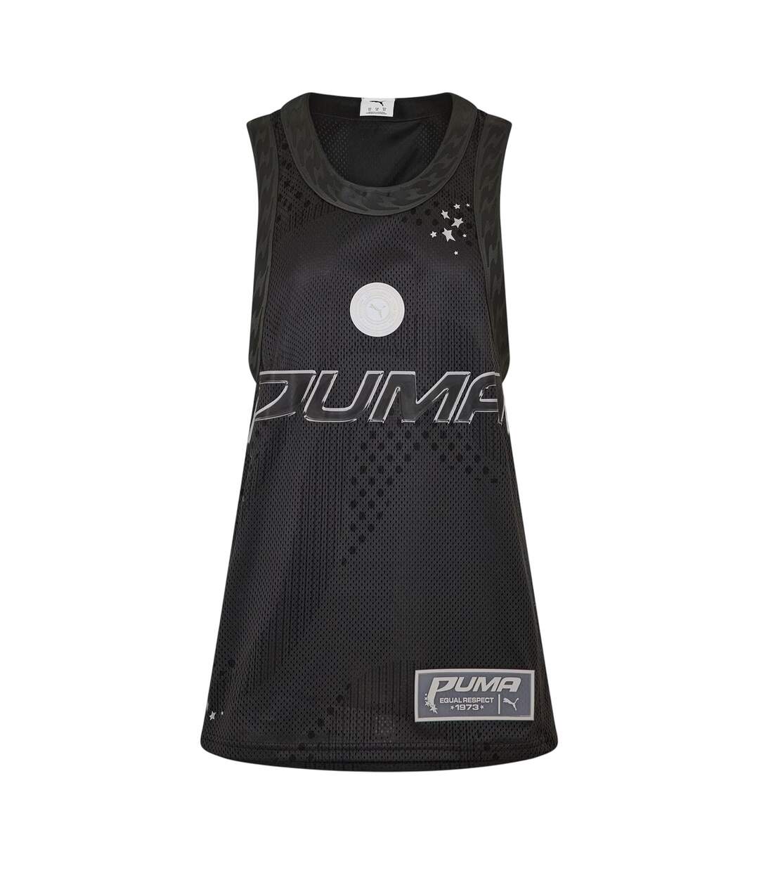 Womens/ladies Mesh Performance Basketball Jersey  Black Puma-3