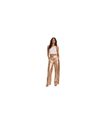 Pantalon À Poches Motif/style Métallisé Femme Rose Doré AmyLynn
