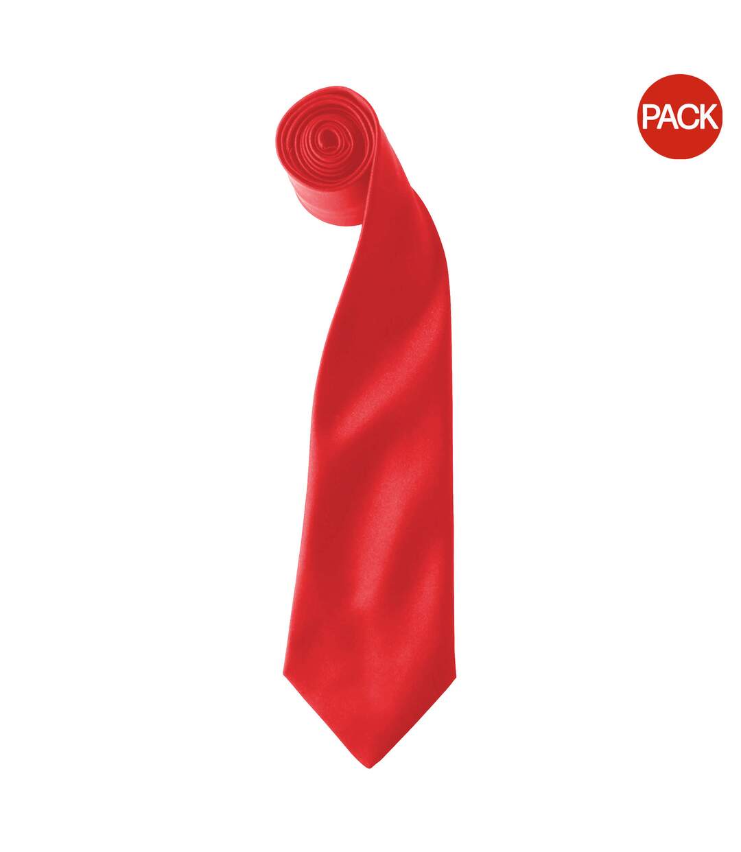 Premier Colours Mens Satin Clip Tie (Pack of 2) (One size) (Strawberry Red) - UTRW6940-1