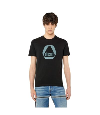 T-shirt Motif/style Logo Triangulaire Homme Noir Diesel