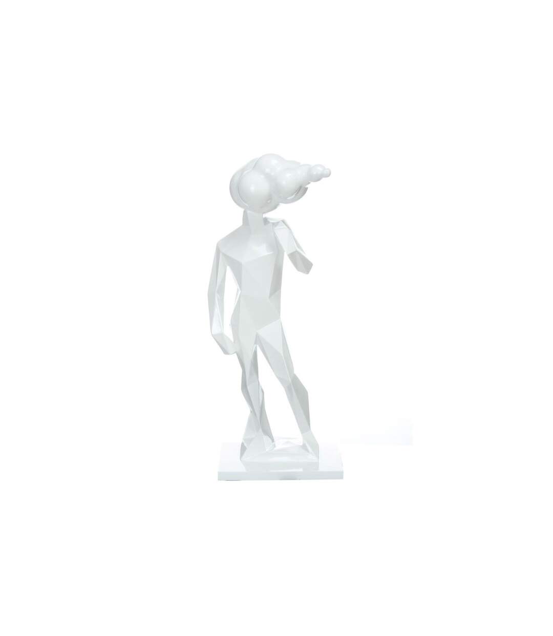 Statue Design Sculpture Kenya 56cm Blanc-1