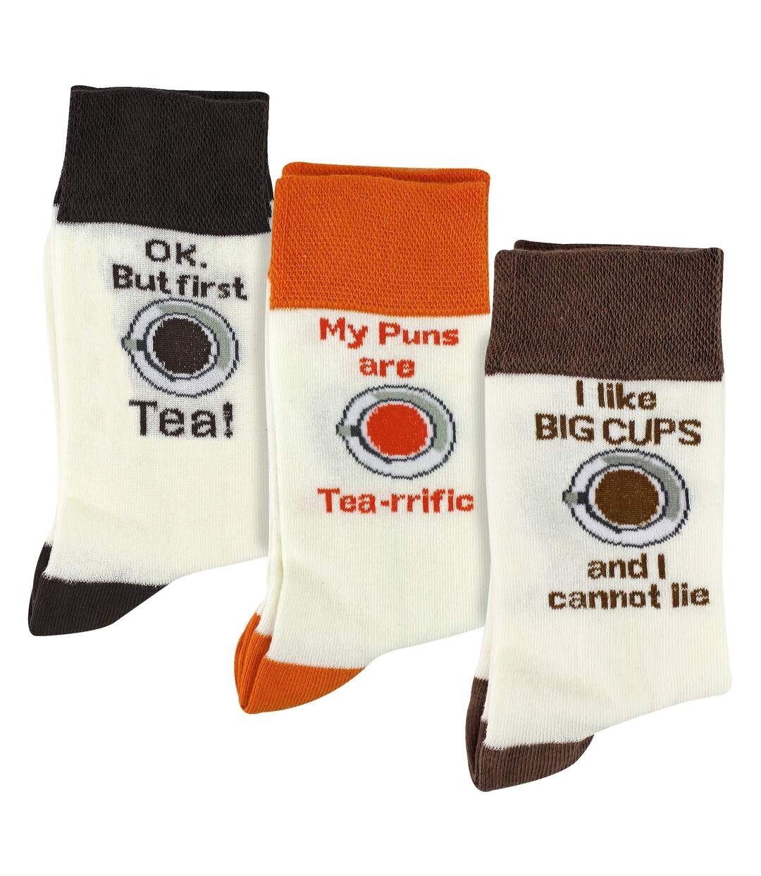 3 Pairs Mens Novelty Cotton Rich Pun Socks | Funny Food Drink Slogan | Gift Idea-4