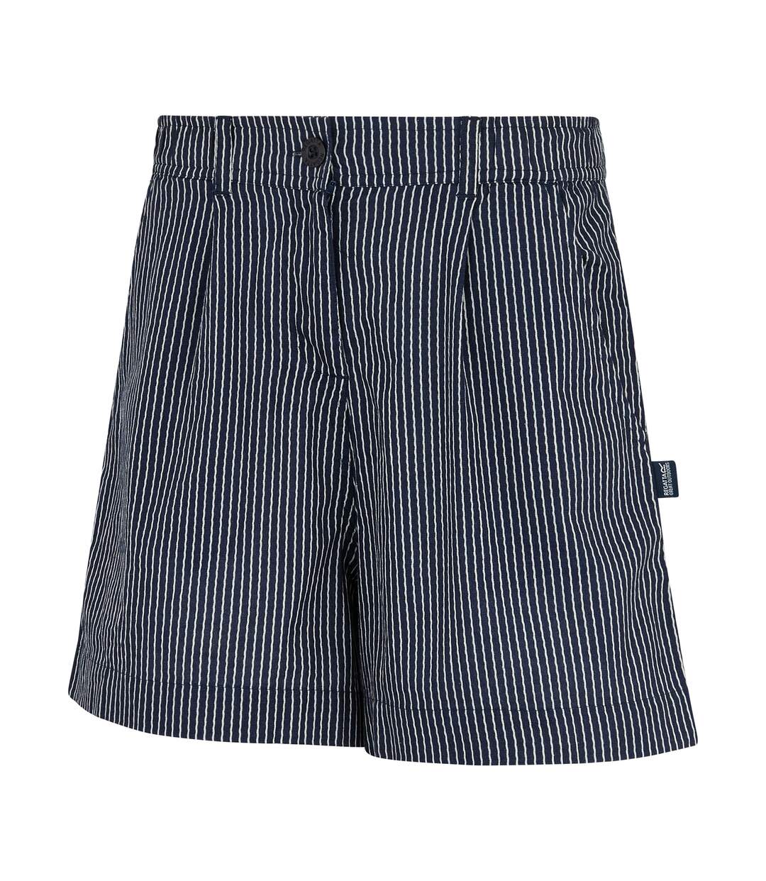 Short Décontracté Motif/style Rayure Verticale Sabelle Femme Bleu Marine Blanc Regatta-4