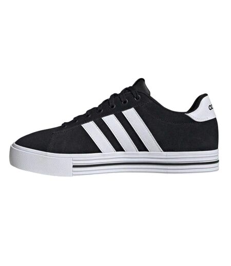 Mens Daily 4.0 Leather Flat Trainers Black Adidas