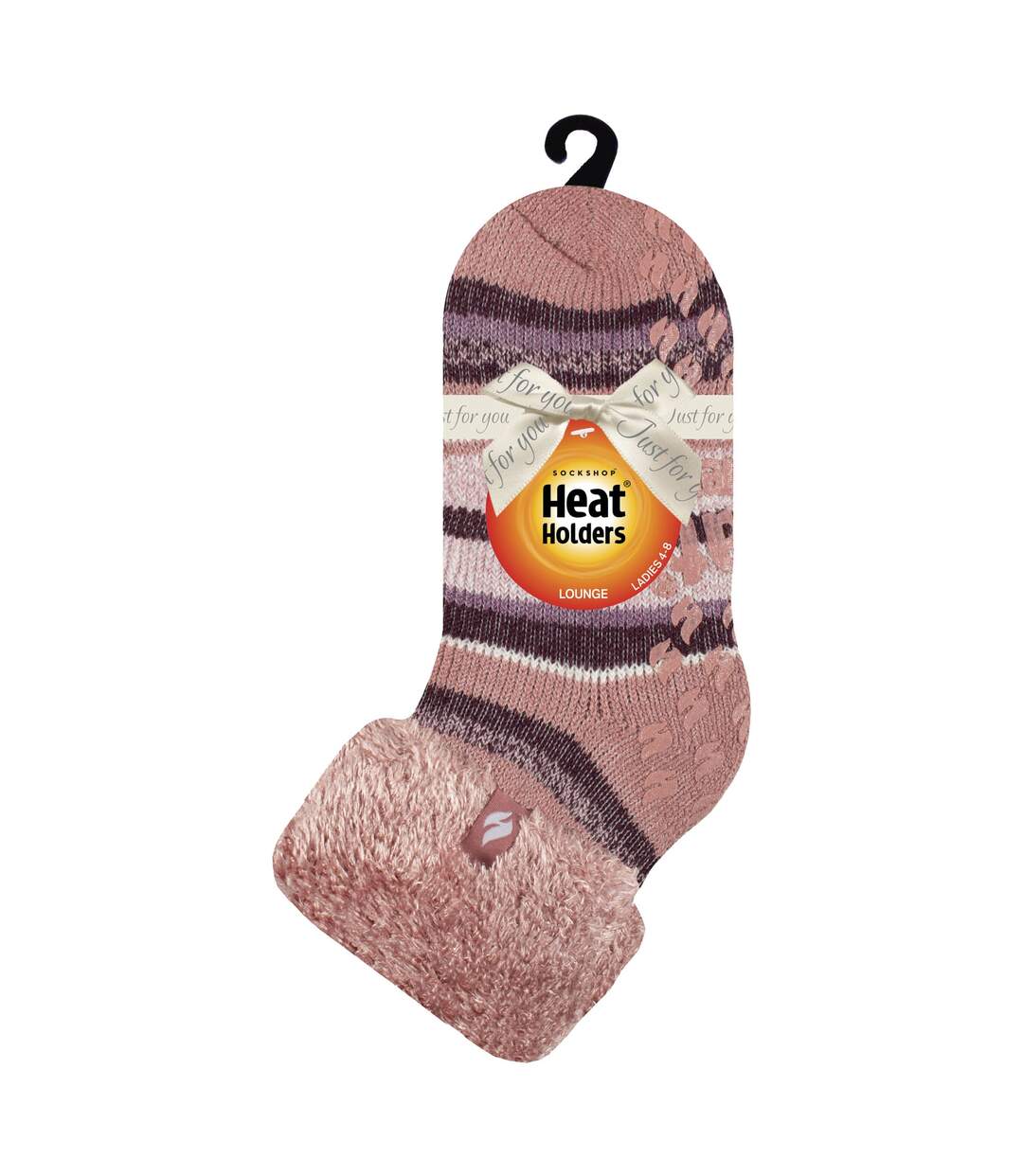Ladies Soft Stripe Lounge Socks for Winter-2