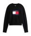 Womens/ladies Flag Jumper Black Tommy Jeans-2
