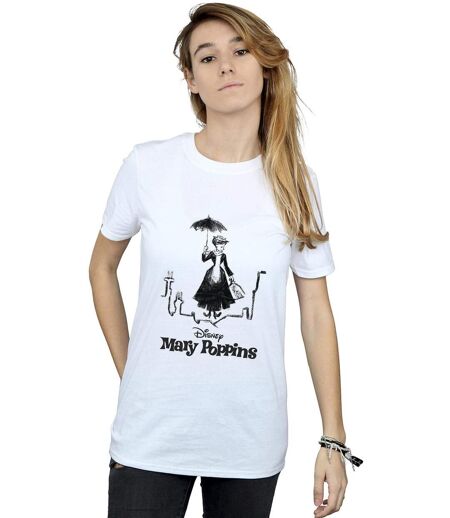 Disney - T-shirt MARY POPPINS ROOFTOP LANDING - Femme (Blanc) - UTBI17062