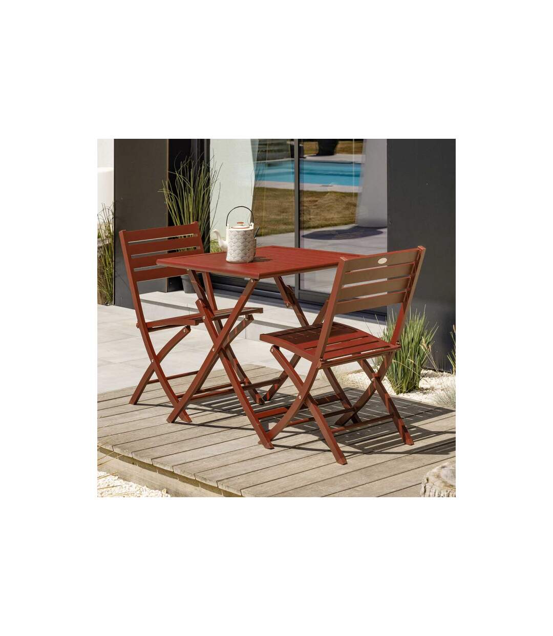 Chaise de Jardin Pliante Marius 82cm Terracotta-5