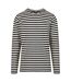 Mens Striped Regular Long-sleeved T-shirt White Sand Black Urban Classics-1