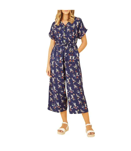 Womens/ladies Crane Jumpsuit Navy Yumi