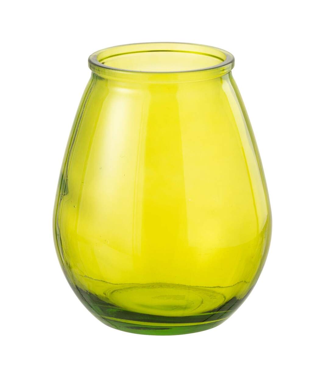 Vase Déco en Verre Stripe 23cm Jaune-1