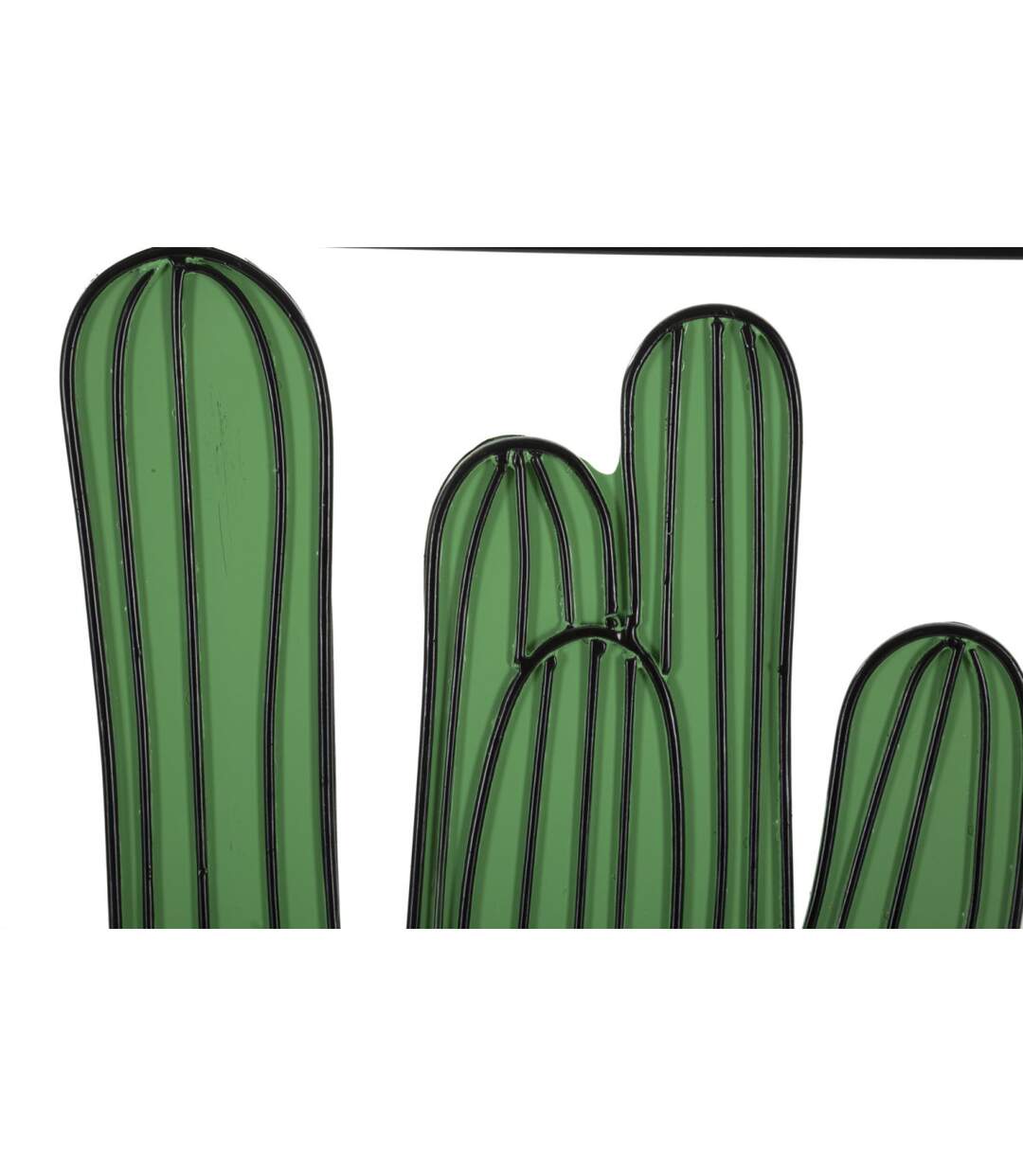 Décoration Murale Encadrée en Métal Cactus 60cm Vert & Noir-4