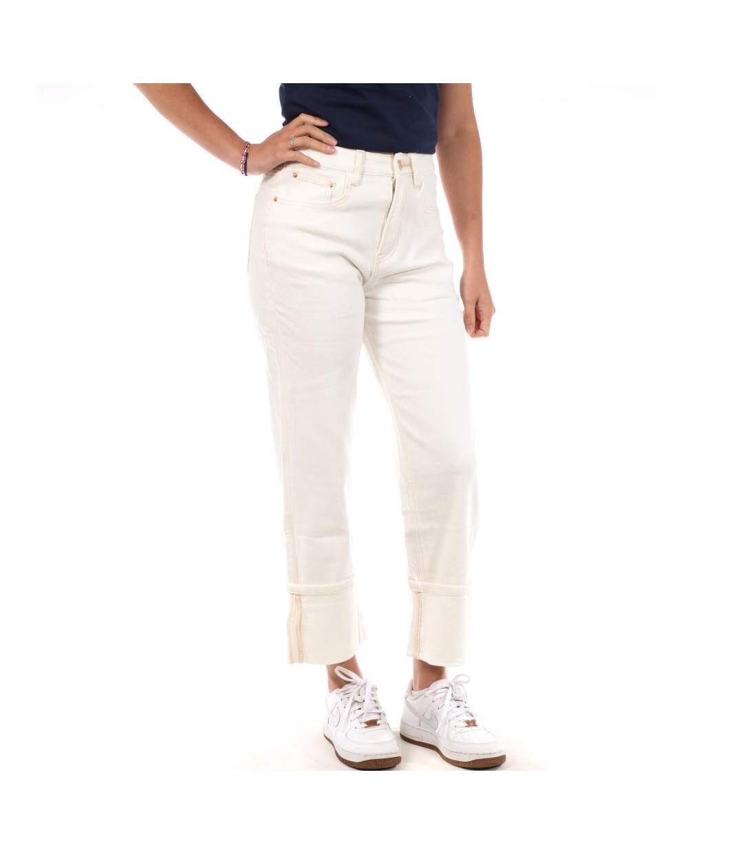 Jean droit blanc femme monday premium 109-1
