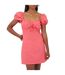 Womens/ladies Square Neck Puff Sleeve Mini Dress Pink Brave Soul-2