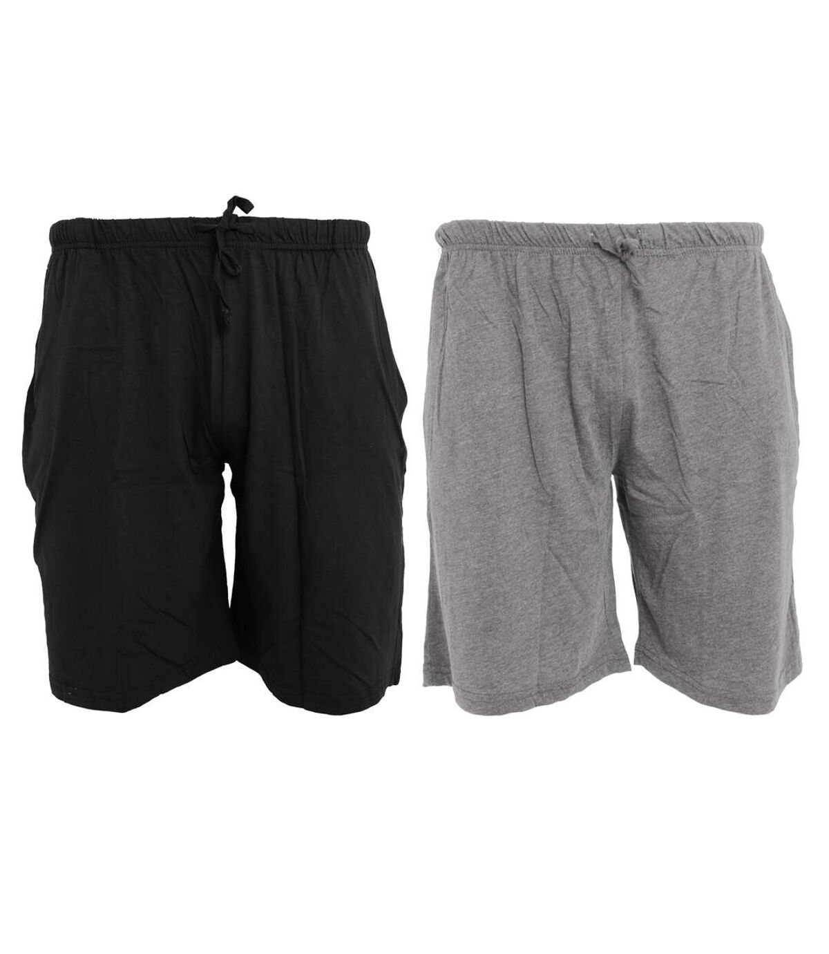 Tom Franks Jersey Lounge Shorts (2 Pack) (Black/Grey)