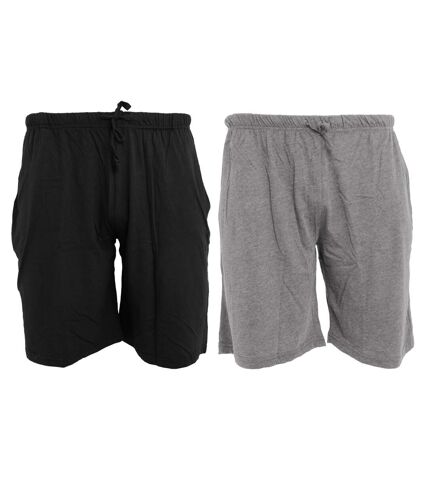 Tom Franks Jersey Lounge Shorts (2 Pack) (Black/Grey) - UTSHORTS232