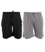Tom Franks Jersey Lounge Shorts (2 Pack) (Black/Grey)