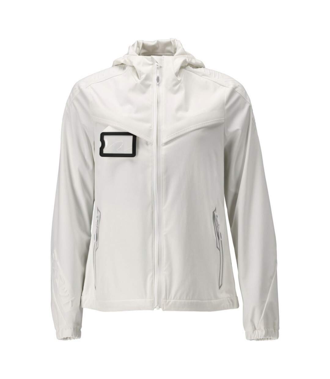 Womens/ladies Customised Stretch Hooded Jacket White Mascot-1