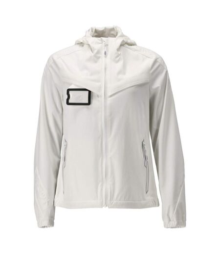 Womens/ladies Customised Stretch Hooded Jacket White Mascot