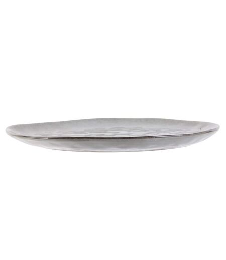 Lot de 6 Assiettes Plates Au Grès 27cm Gris