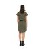 Robe courte fluide en tencel avec print et patchs Chevron Vondutch-3