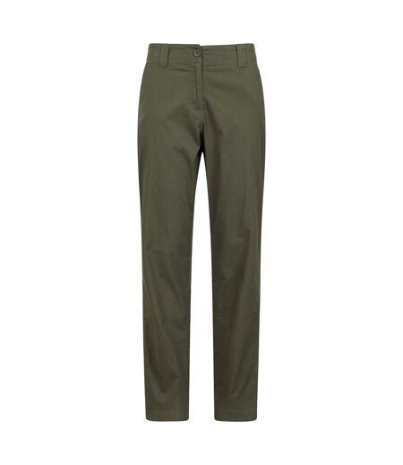 Womens/ladies coastal stretch regular trousers khaki green Mountain Warehouse