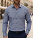 CHALLENGER CH4003 — Chemise à carreaux manches longues marine et blanc : élégance en pur coton et coupe confort-1